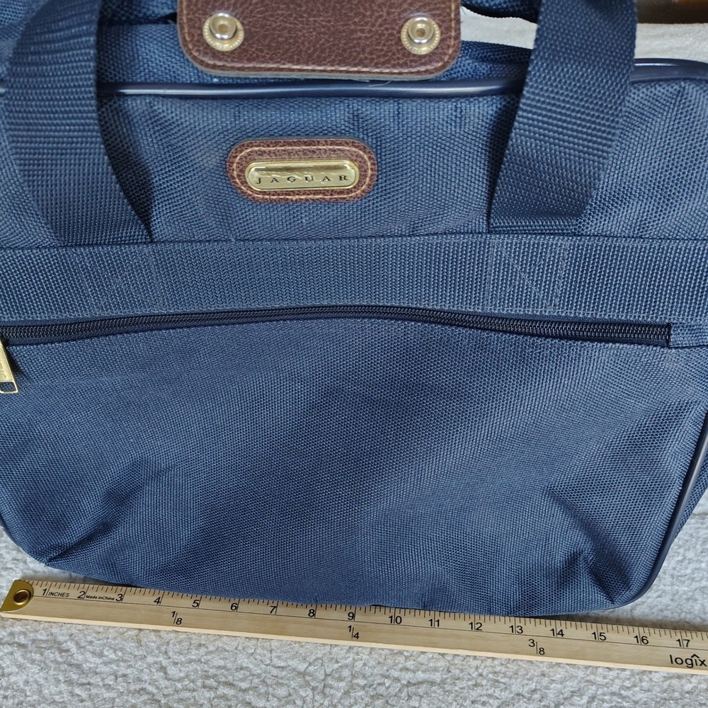 Jaguar Duffel Bag Unisex Large Navy Blue Excellent Nylon Travel Carry On Tote